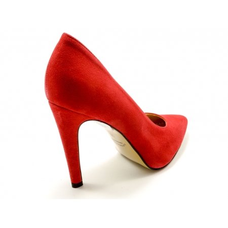 Czółenka Acord 5977-237 czerwony welur