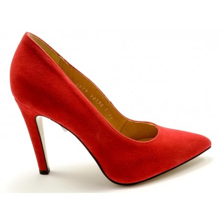 Czółenka Acord 5977-237 czerwony welur