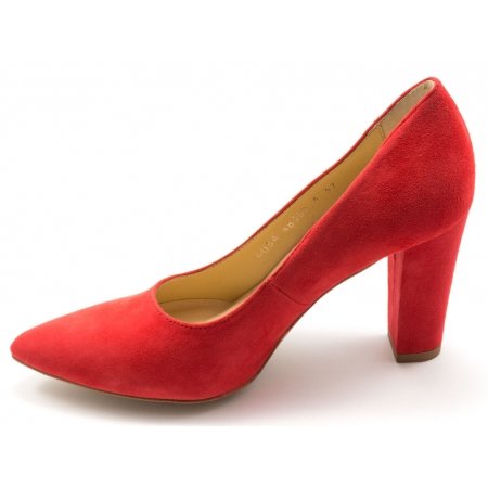 Czółenka Acord 6034-300 czerwony welur