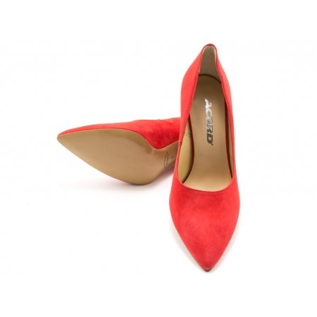 Czółenka Acord 6034-300 czerwony welur