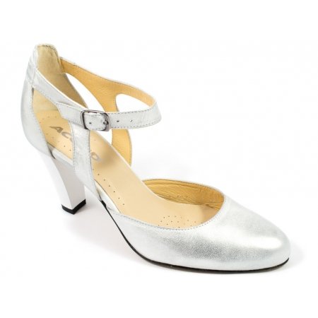 Czółenka Acord 8441-814 srebrne lico