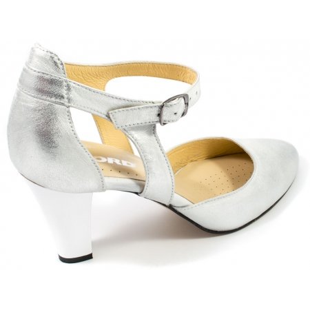 Czółenka Acord 8441-814 srebrne lico