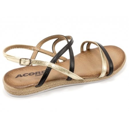 Sandały Acord 8471-101/798 czarno złote