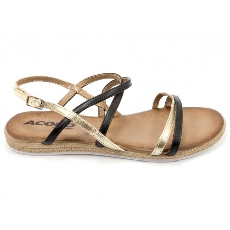 Sandały Acord 8471-101/798 czarno złote