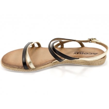 Sandały Acord 8471-101/798 czarno złote