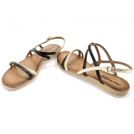 Sandały Acord 8471-101/798 czarno złote