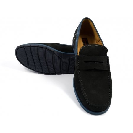 Mokasyny Conhpol C00C-5666-ZH90-00P28 czarno granatowy zamsz