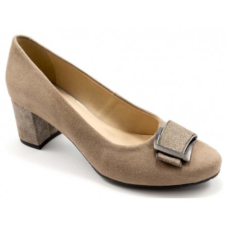 Czółenka Grodecki 1183+150-149 beżowy zamsz