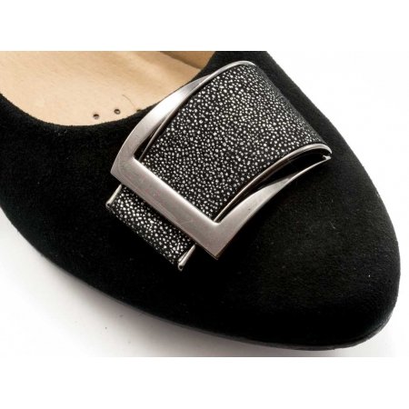 Czółenka Grodecki 1183+128 czarny zamsz