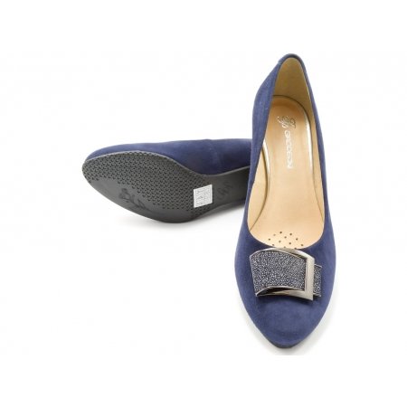 Czółenka Grodecki 1183+127 granat zamsz