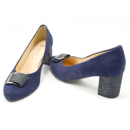 Czółenka Grodecki 1183+127 granat zamsz