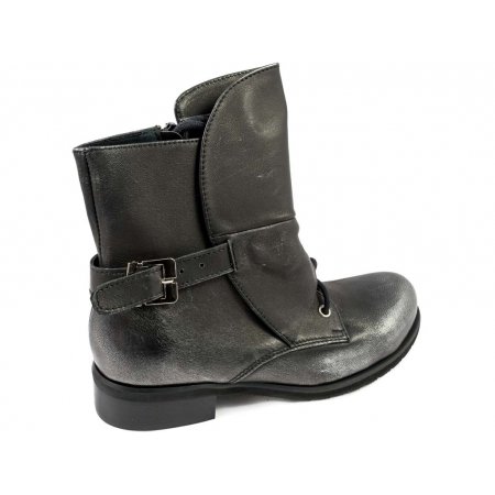 Botki Giulio Santoro by Presto K-0804-B czarno srebrne lico przecierane