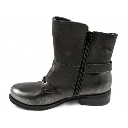 Botki Giulio Santoro by Presto K-0804-B czarno srebrne lico przecierane