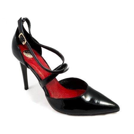 Czółenka Giulio Santoro by Presto L-6902 czarny lakier