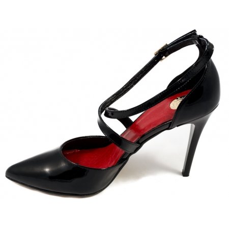 Czółenka Giulio Santoro by Presto L-6902 czarny lakier