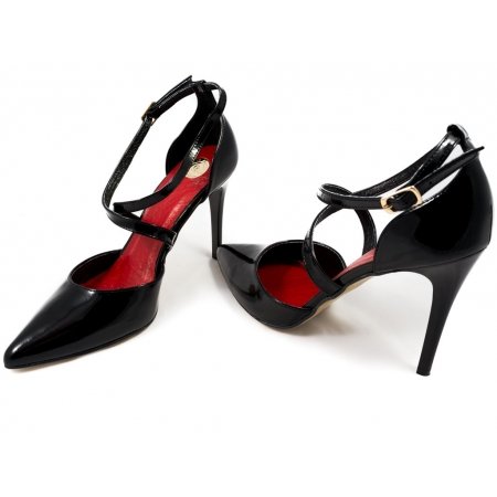 Czółenka Giulio Santoro by Presto L-6902 czarny lakier