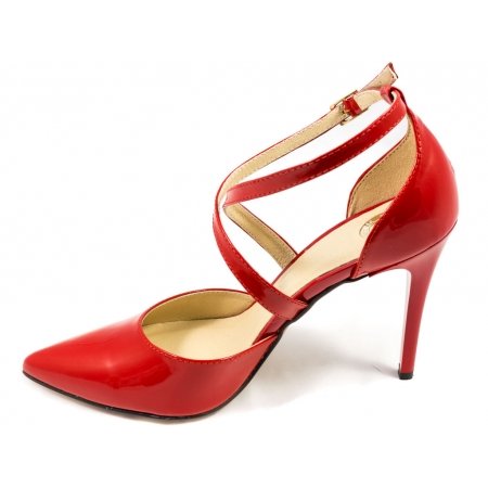 Czółenka Giulio Santoro by Presto L-6902 czerwony lakier