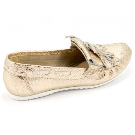 Mokasyny Giulio Santoro by Presto P-3405 złote lico