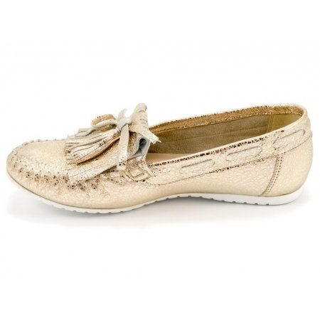 Mokasyny Giulio Santoro by Presto P-3405 złote lico