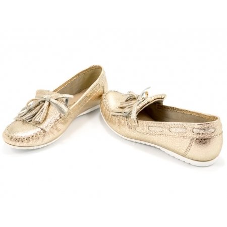 Mokasyny Giulio Santoro by Presto P-3405 złote lico