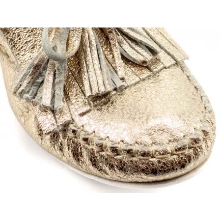 Mokasyny Giulio Santoro by Presto P-3405 złote lico