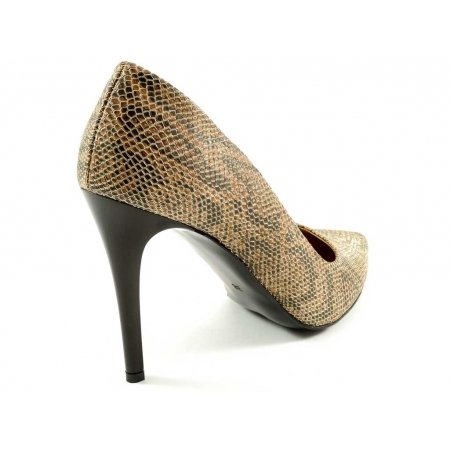 Czółenka Giulio Santoro by Presto P-6901 boa złoty lico