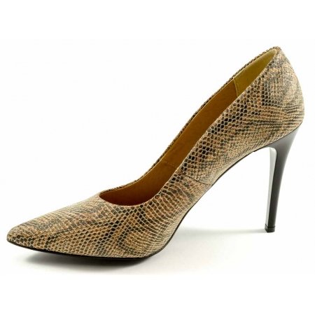 Czółenka Giulio Santoro by Presto P-6901 boa złoty lico