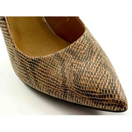 Czółenka Giulio Santoro by Presto P-6901 boa złoty lico