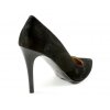 Czółenka Giulio Santoro by Presto P-6901 czarny zamsz