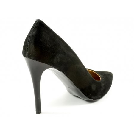 Czółenka Giulio Santoro by Presto P-6901 czarny zamsz