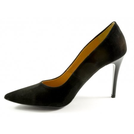 Czółenka Giulio Santoro by Presto P-6901 czarny zamsz