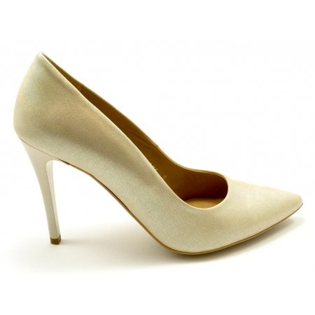 Czółenka Giulio Santoro by Presto P-6901 złota satyna lico
