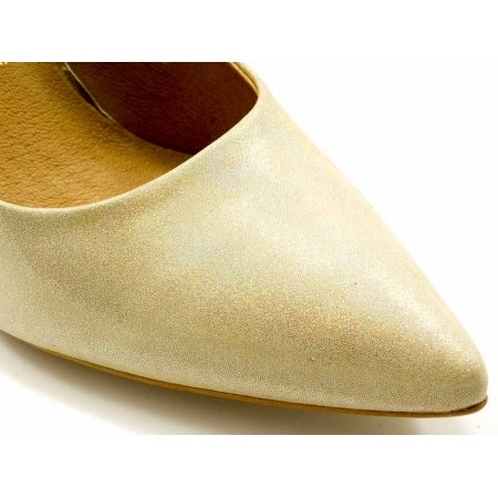 Czółenka Giulio Santoro by Presto P-6901 złota satyna lico