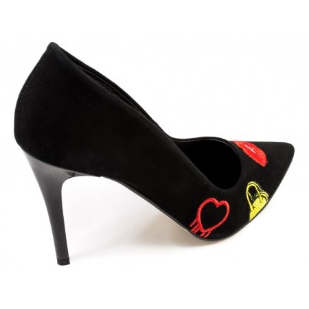 Czółenka Giulio Santoro by Presto P-6901-H czarny zamsz