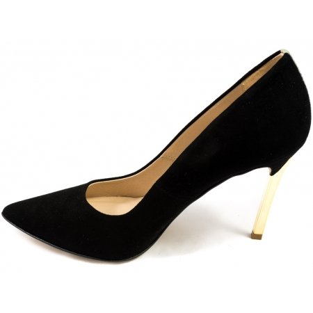 Czółenka Giulio Santoro by Presto P-6905 czarny zamsz