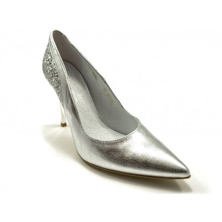 Czółenka Giulio Santoro by Presto P-6926 srebro kryształ brokat