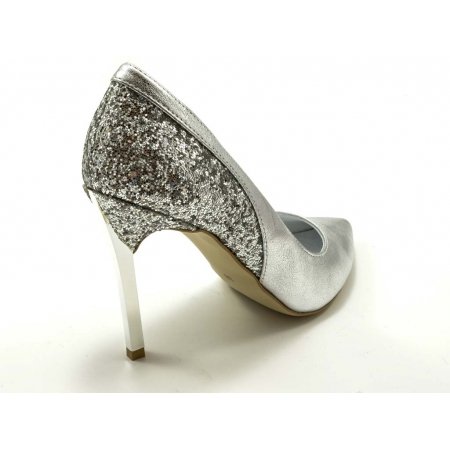 Czółenka Giulio Santoro by Presto P-6926 srebro kryształ brokat