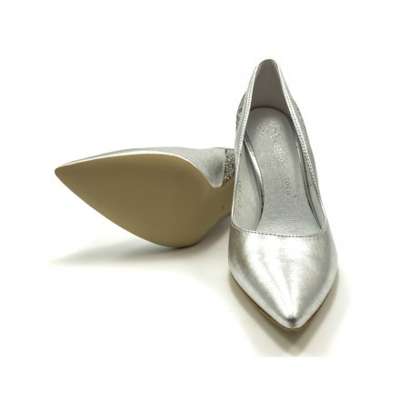 Czółenka Giulio Santoro by Presto P-6926 srebro kryształ brokat