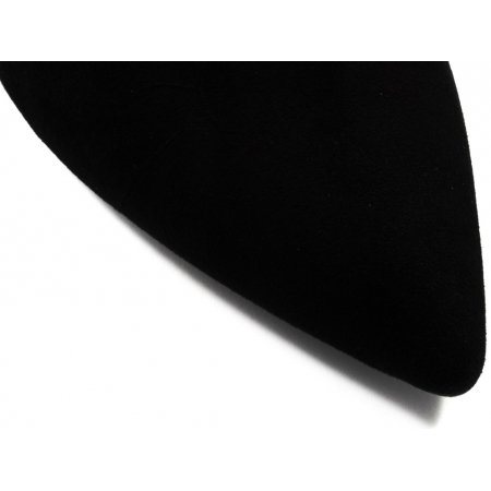 Czółenka Giulio Santoro by Presto P-9103 czarno srebrny zamsz