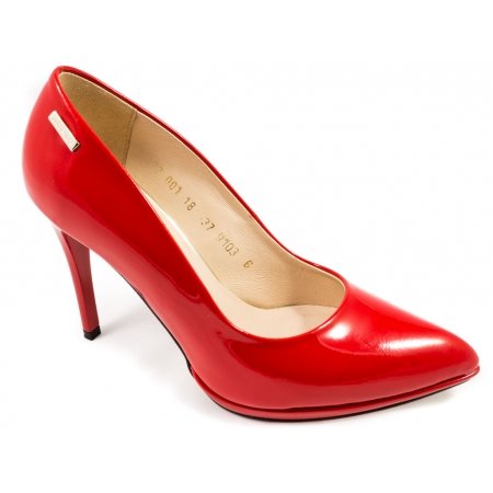 Czółenka Giulio Santoro by Presto P-9103-P czerwony lakier