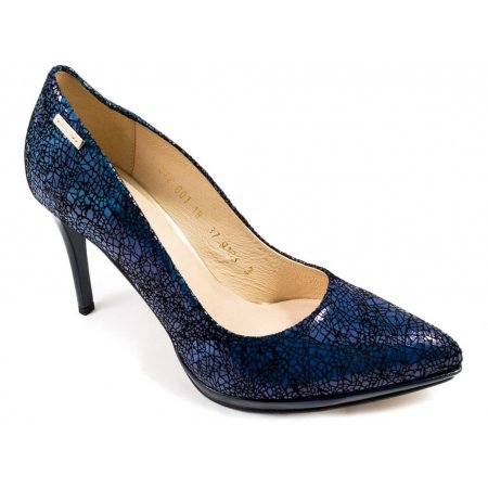 Czółenka Giulio Santoro by Presto P-9103-P granatowo czarna mozaika lico
