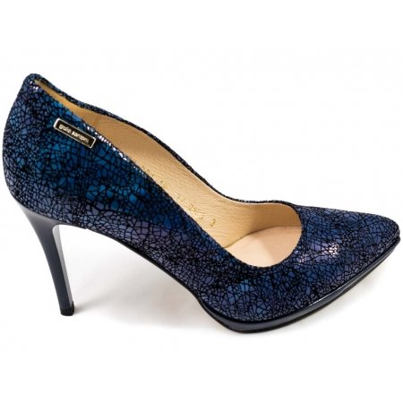 Czółenka Giulio Santoro by Presto P-9103-P granatowo czarna mozaika lico