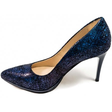 Czółenka Giulio Santoro by Presto P-9103-P granatowo czarna mozaika lico