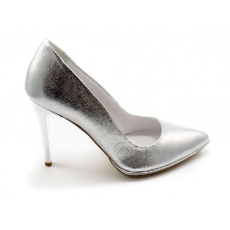 Czółenka Giulio Santoro by Presto P-9103-P srebrny kryształ lico