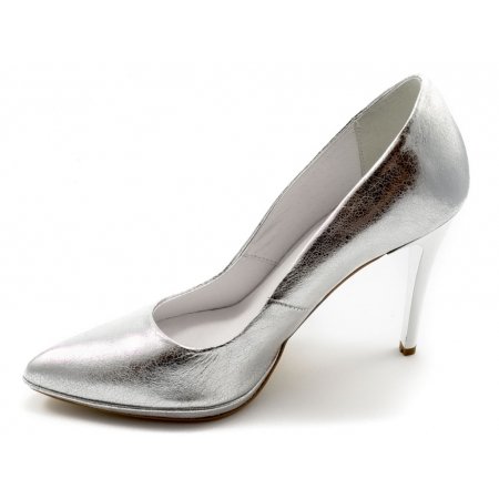 Czółenka Giulio Santoro by Presto P-9103-P srebrny kryształ lico