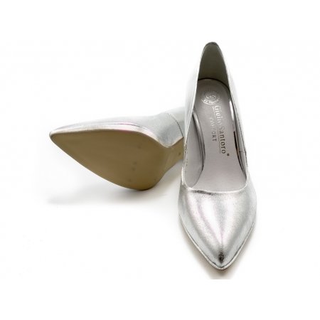 Czółenka Giulio Santoro by Presto P-9103-P srebrny kryształ lico