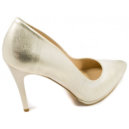 Czółenka Giulio Santoro by Presto P-9103-P beżowo złote lico przecierane