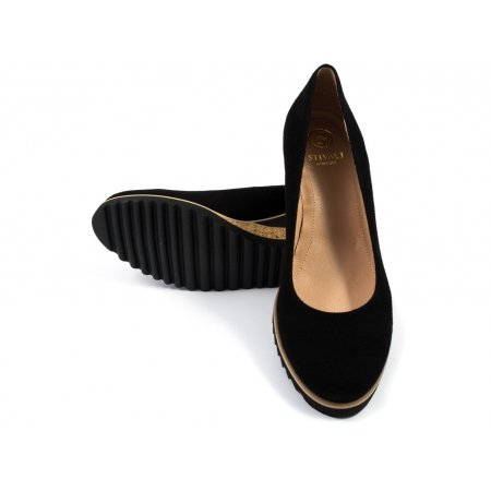 Czółenka Sempre Stivali 0-36 czarny zamsz