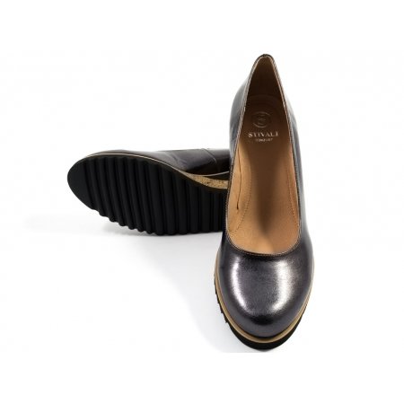 Czółenka Sempre Stivali 0-36 czarny metalic / grafitowy