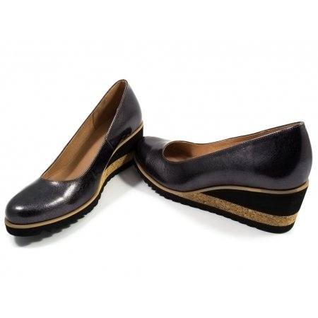 Czółenka Sempre Stivali 0-36 czarny metalic / grafitowy